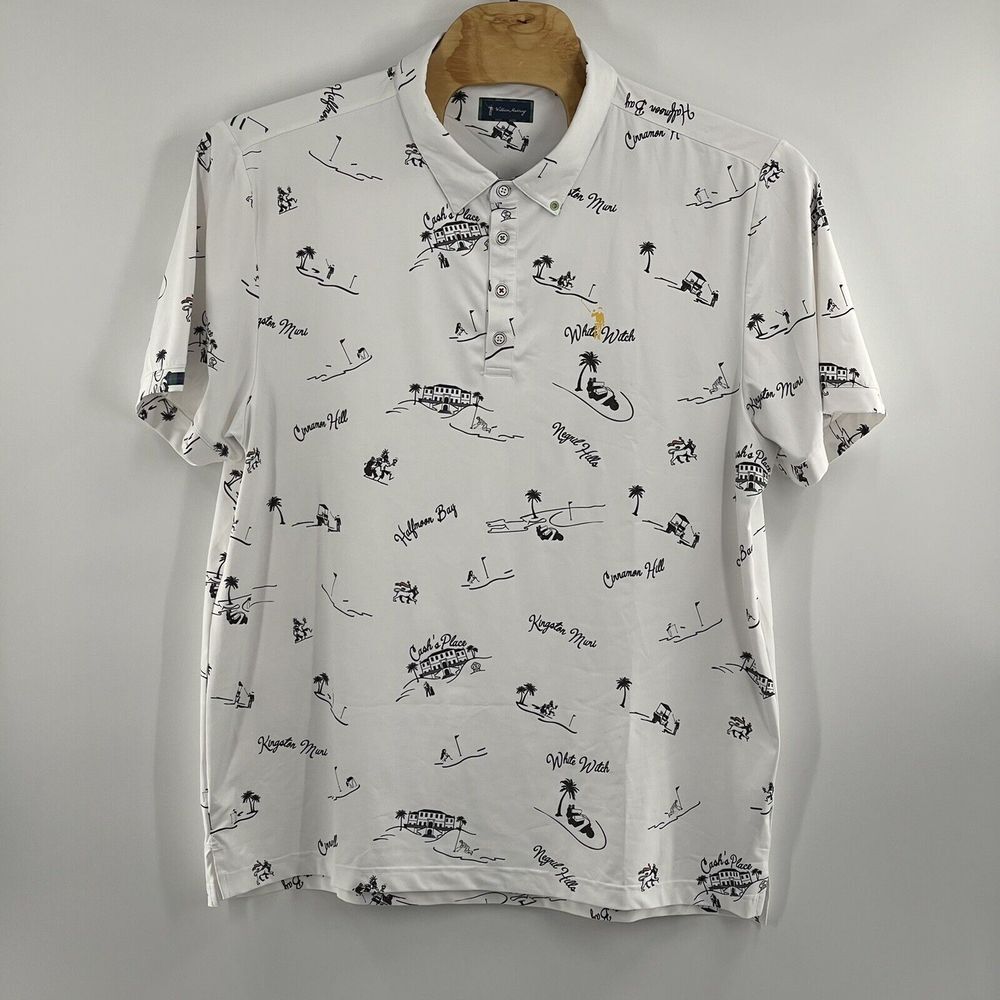 William Murray Polo Size 2XL Jamaica Golf Courses White Stretch‎